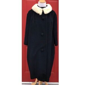 Vintage Paris Lilli Ann SF Duster Peacoat Black